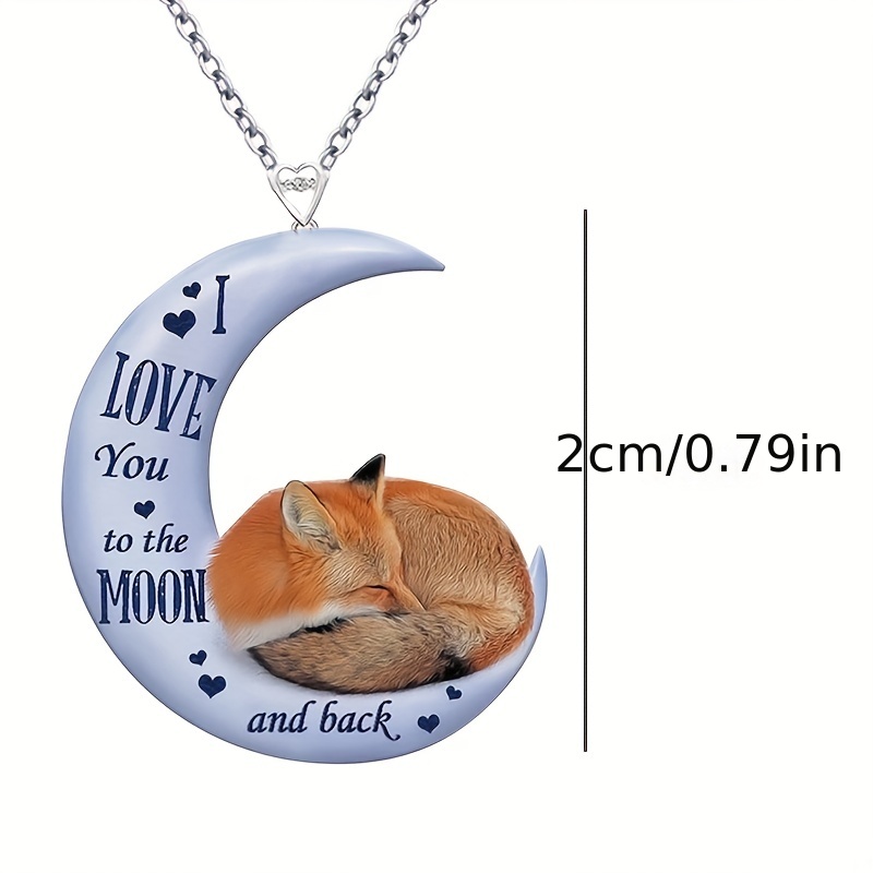 Acrylic Fox Pendant Necklace for Men, Decorative Holiday Gift