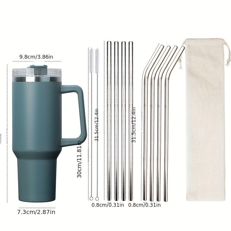 Extra Long Metal Replacement Straws For Stanley Adventure Travel Tumbler, Stainless  Steel Reusable Drinking Straws With Clean Brush Compatible With Stanley  Quencher Tall Tumbler For Smoothies, Iced Coffee, Dishwasher Safe - Temu