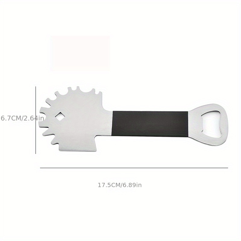 Stainless Steel Grill Scraper- Bbq Grill Cleaner Tool With Extended Handle  & Bottle Opener