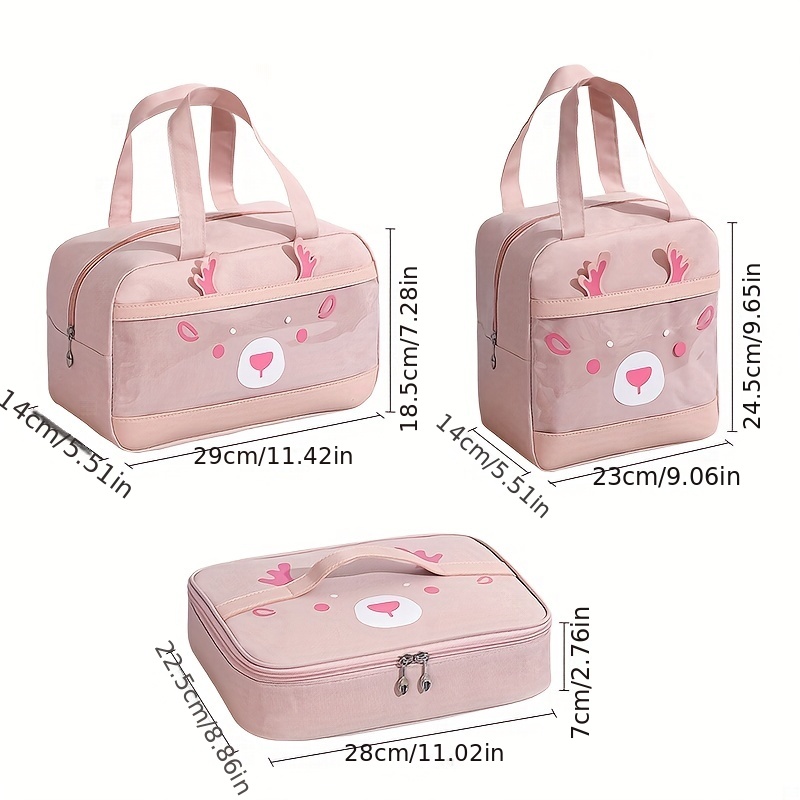 Christmas Deer Lunch Box Bag Waterproof Insulated Picnic Bag
