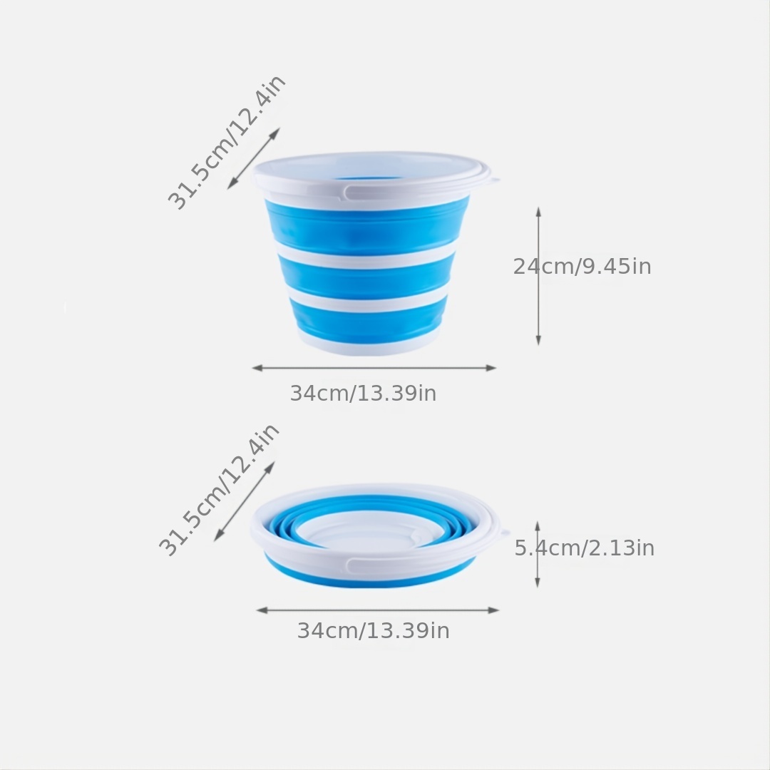  NABEIM Cubo plegable con asa, cubo plegable cuadrado portátil  de 15 L, cubo de agua de pesca portátil, bañera cuadrada plegable, para  senderismo al aire libre (color: blanco) : Deportes y