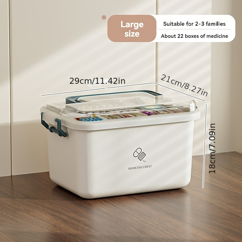 TEMU 1pc Home Care Medicine Box, Portable Medicine Box, Home Plastic Medicine Box, Medicine Storage Box.