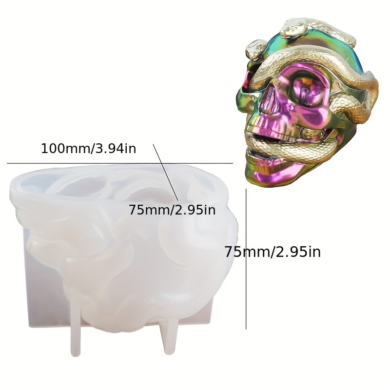 3d Snake Skull Silicone Mold Skeleton Head Resin Mold Skull - Temu