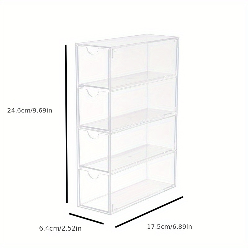 1pc Clear 4 Layers Glasses Storage Box, Large Capacity Cosmetic Organizer  Shelf, Contact Lens Case