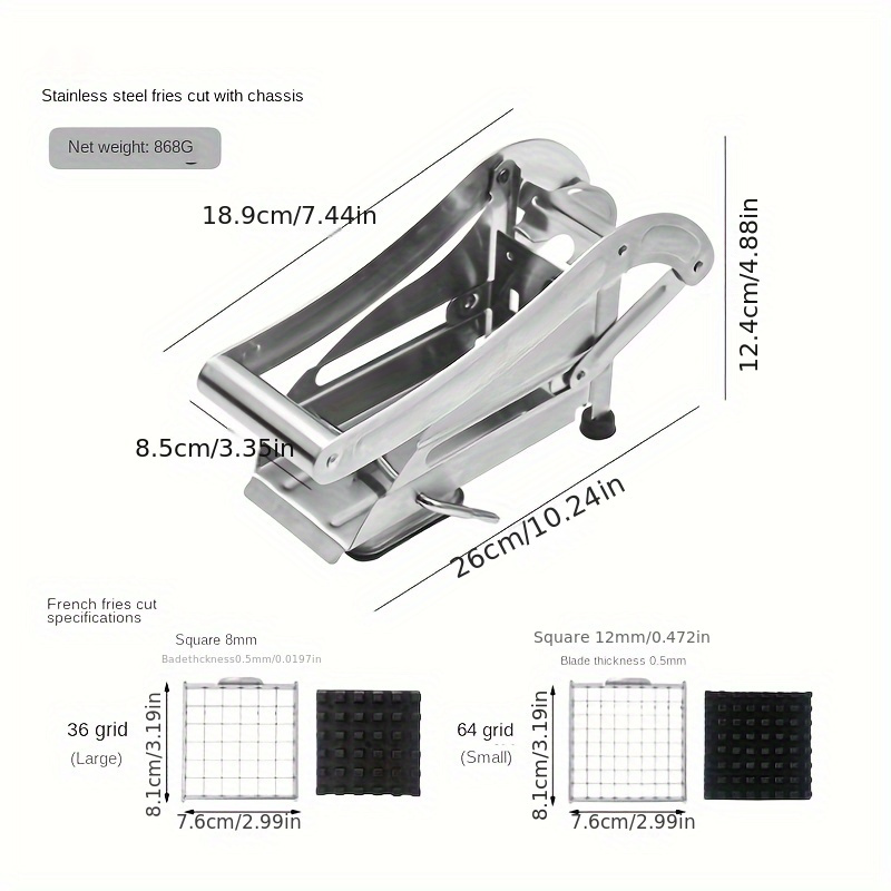 3pcs stainless steel french fry vegetable cutter set manual potato carrot and cucumber slicer for kitchen and restaurant use details 5