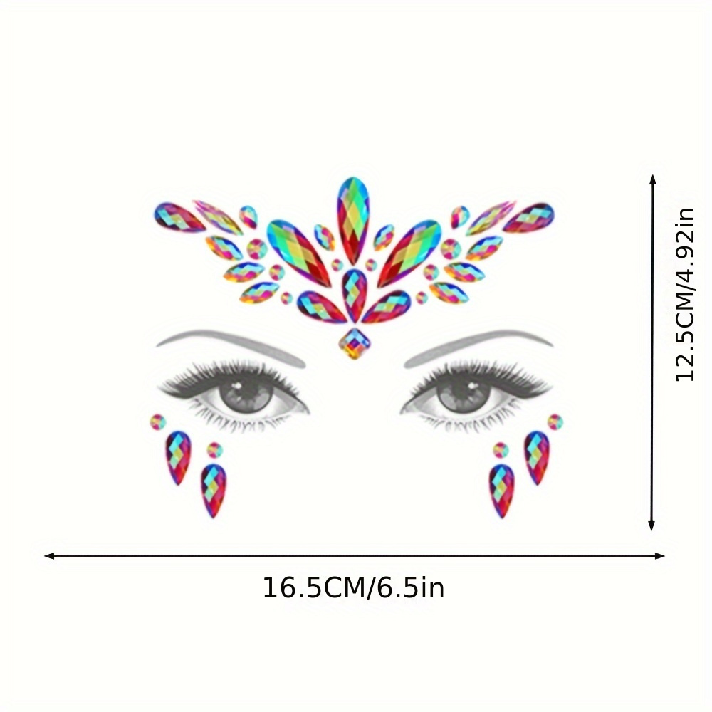 Mermaid Face Gems Stick Jewels for Women Cosplay Mermaid Halloween Club Eye Face  Gems Stickers on Rave Party Gift for Kids Eye Face Jewels Temporary Tattoos  Festival (Green) 