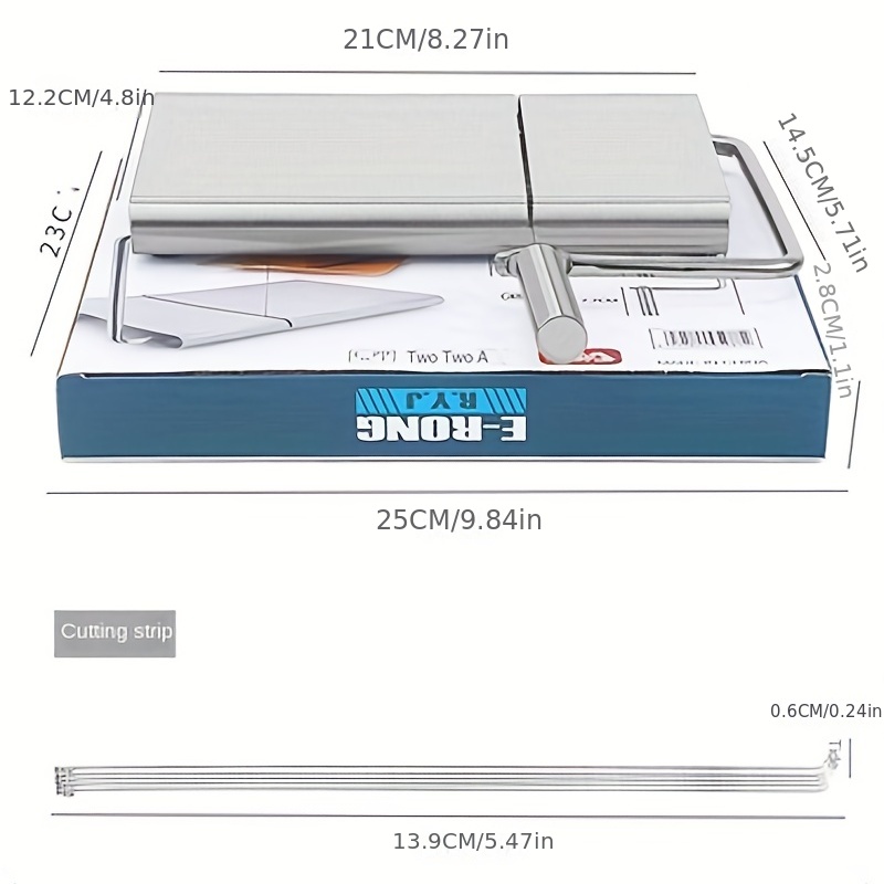  Cortador de queso y cortador de queso, cortador de queso con  alambre para bloque de queso, tabla de cortar queso con 5 cables de  repuesto, escala precisa de acero inoxidable para