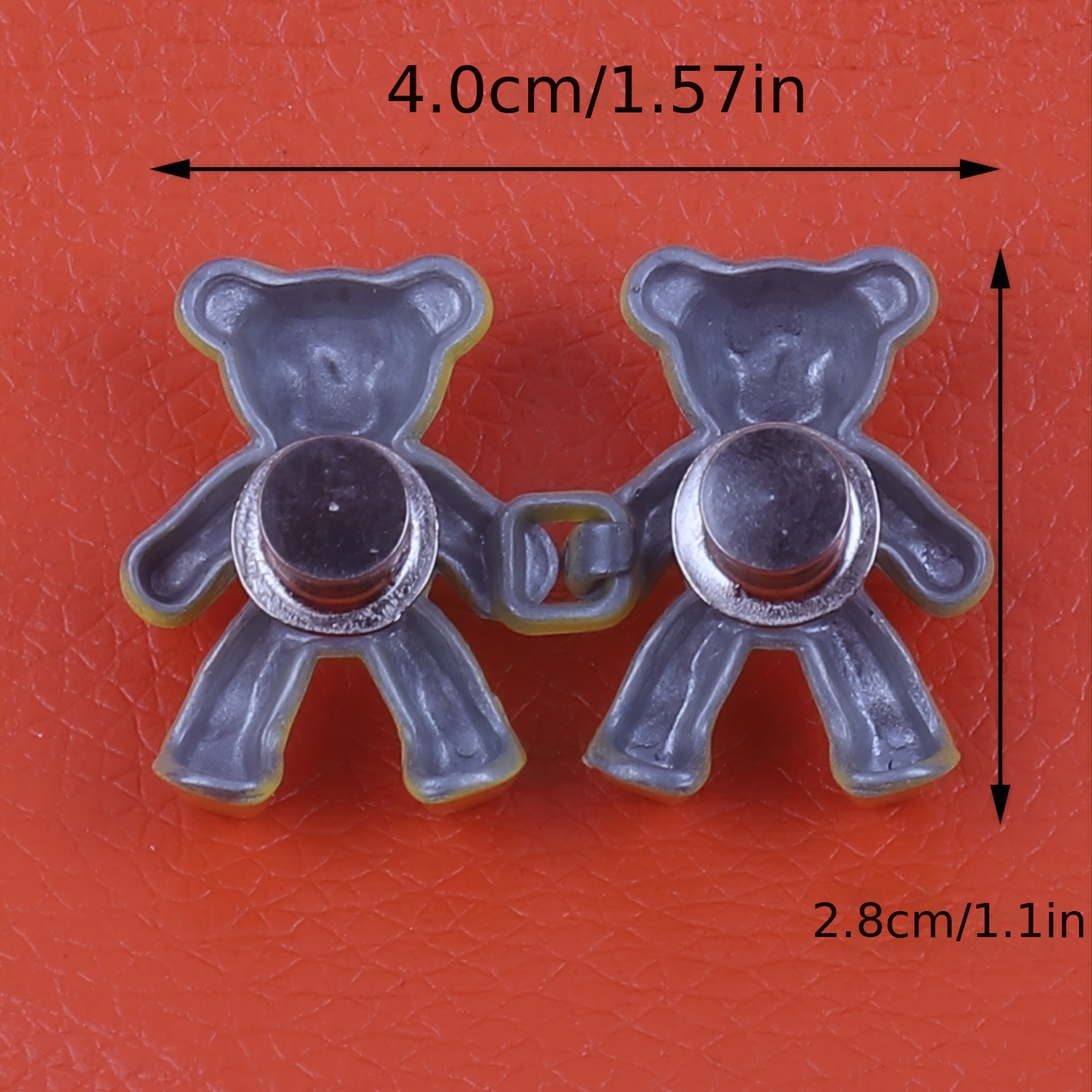 1 Pair Of Waist Buckle, Cute Bear Shape Waist Button Pin, No