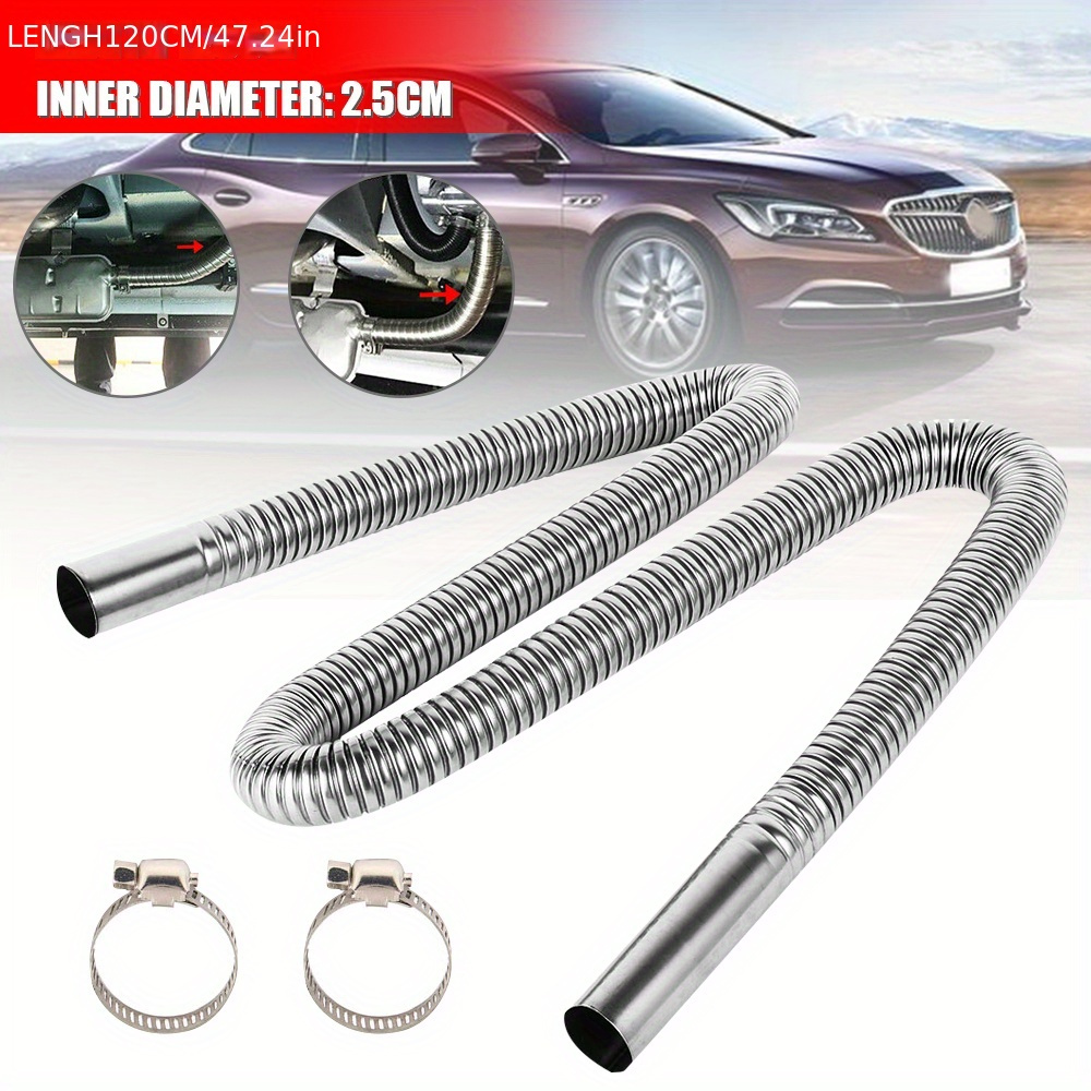 1pc Stainless Steel Exhaust Pipe Flexible Pipe Air Heater Exhaust Pipe  Exhaust Hose Auto Accessories