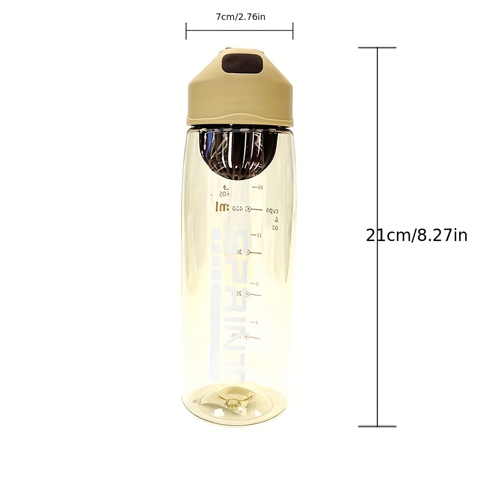 1pc Plastic Water Bottle, Minimalist Clear Letter Graphic Sport Water Bottle  For Outdoor