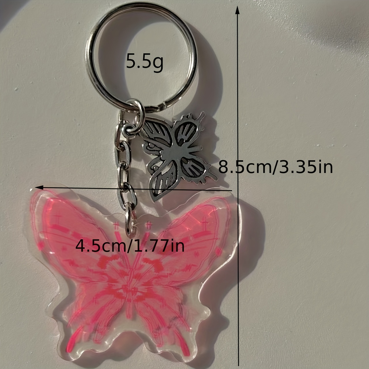 Y2K Aesthetic Heart Keychain Cute Enamel Keychain in Pink 