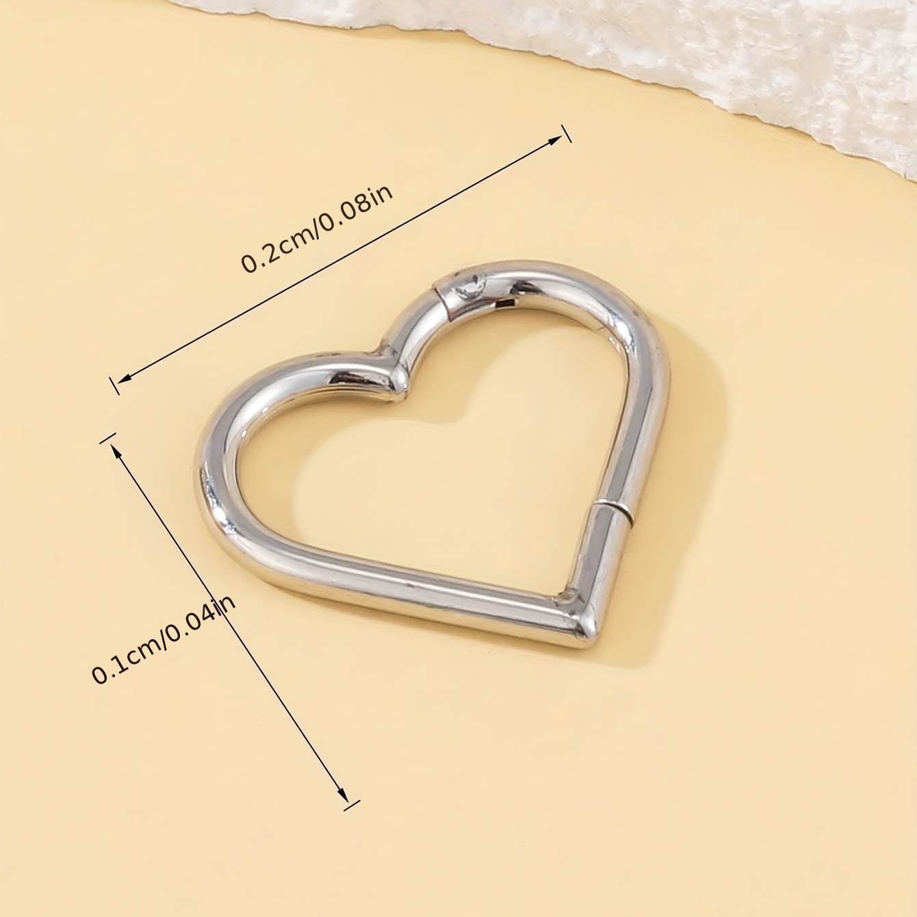 European American Stainless Steel Ring Interface Heart Nose Ring