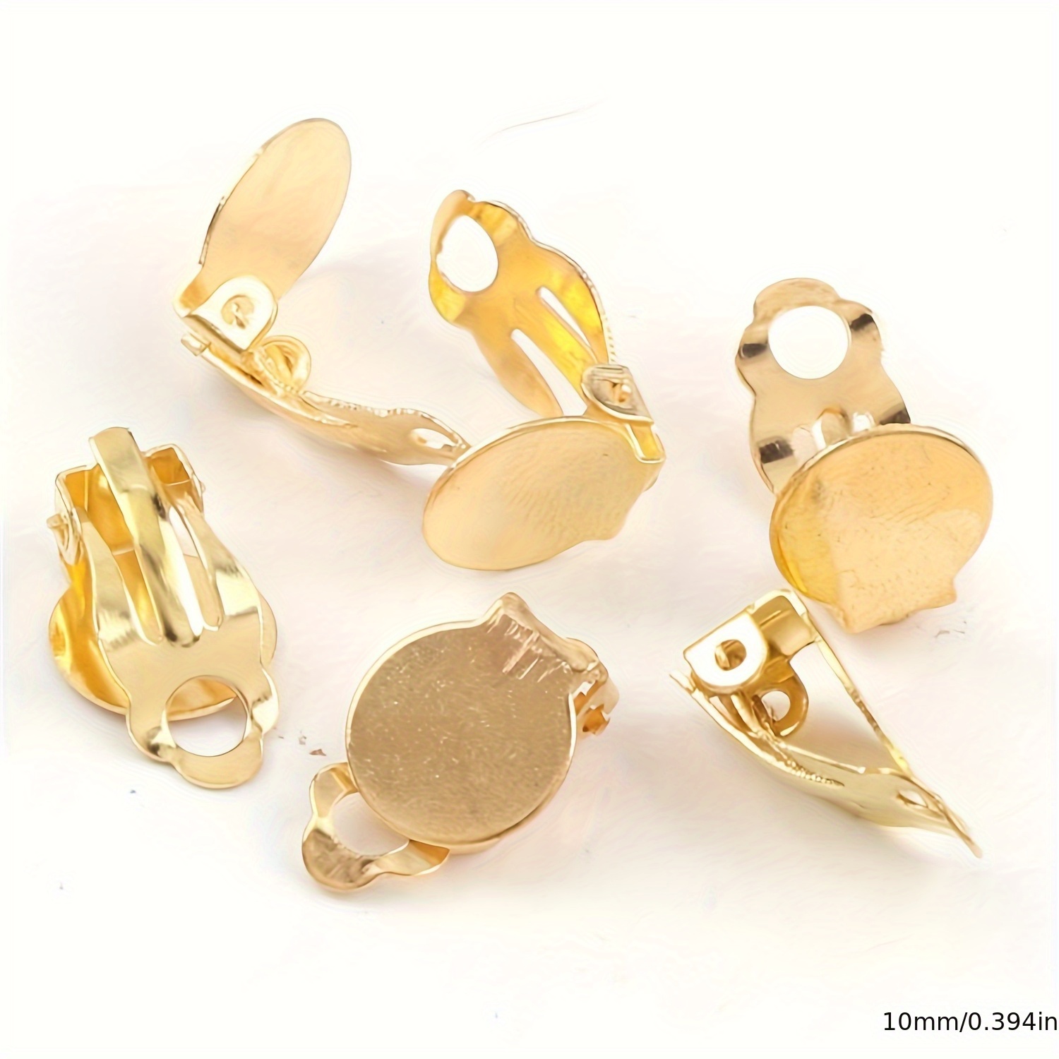 TEMU 20 piezas de pinzas para orejas sin perforación, pinzas de rana, pinzas triangulares, accesorios para aretes de 10 mm