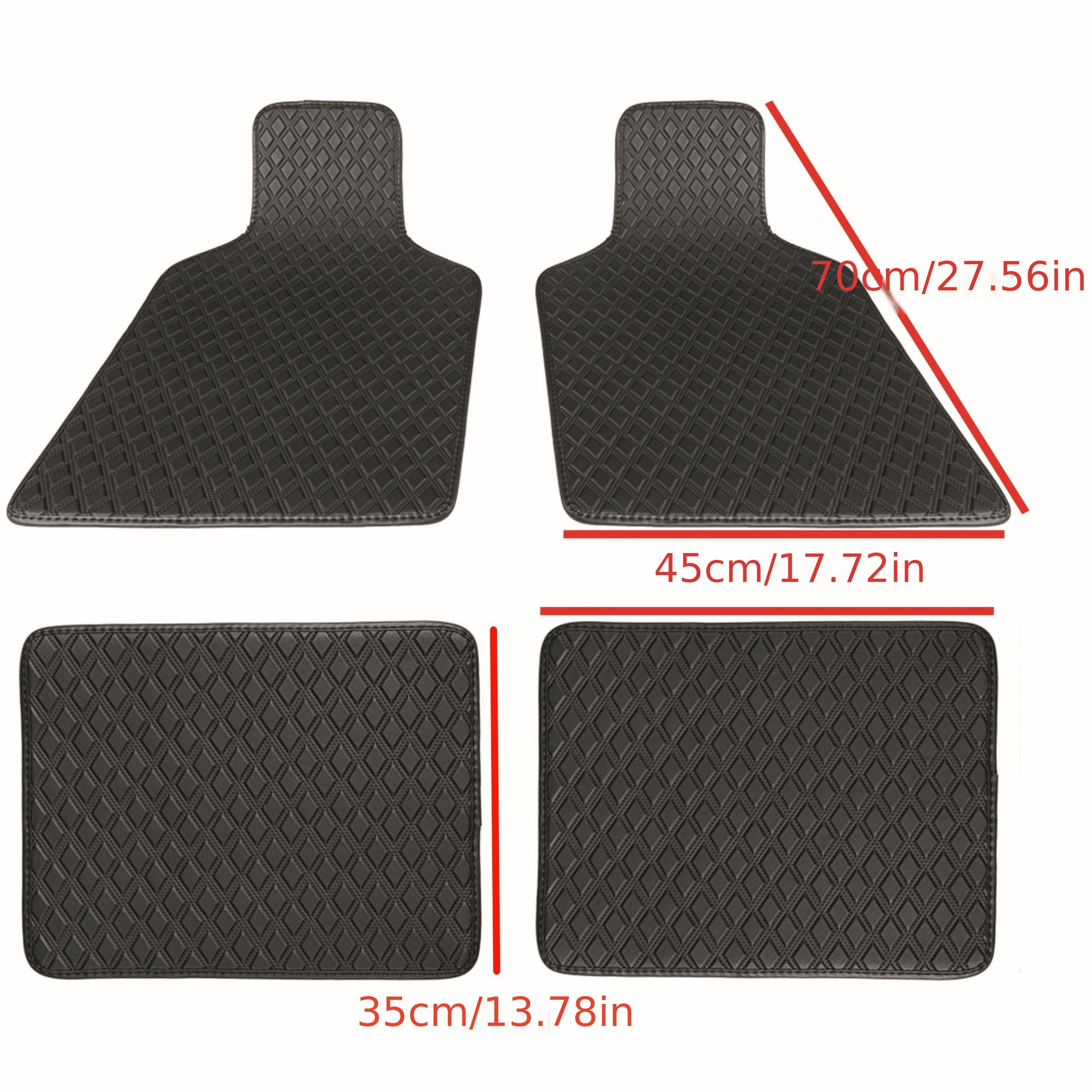 4 Stück PU-Leder-Auto-Fußmatten, Universell Passend Für