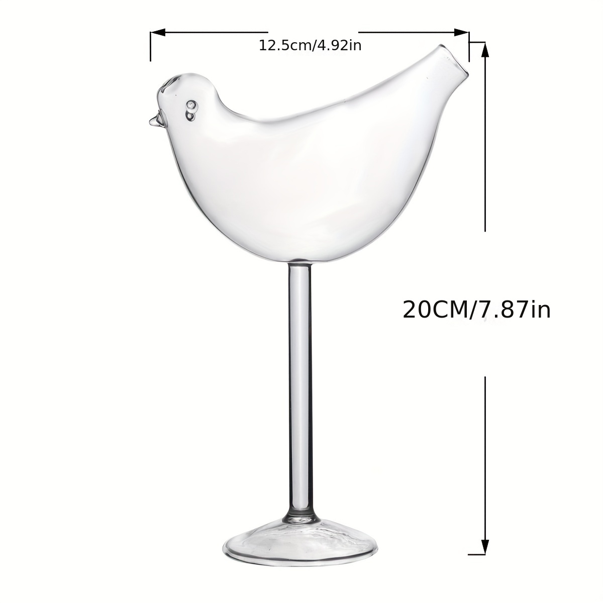 1pc Creative Clear Glass High-foot Cocktail Glass With Bird Shape For Bar