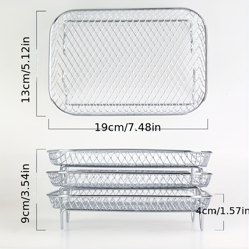 Stackable Air Fryer Racks Rectangle Air Fryer Mesh - Temu