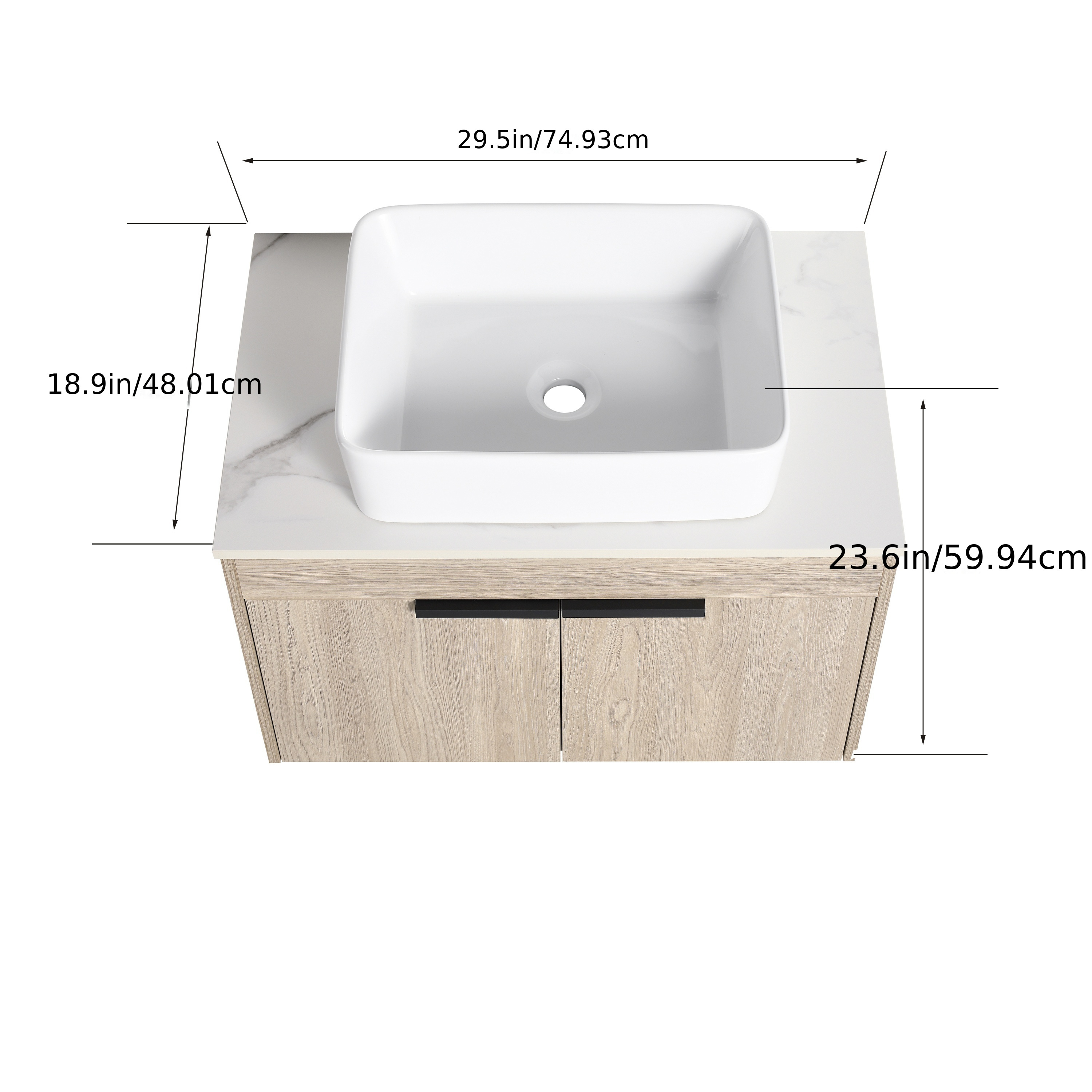 30 "modern Design Floating Bathroom Dressing Table Ceramic - Temu