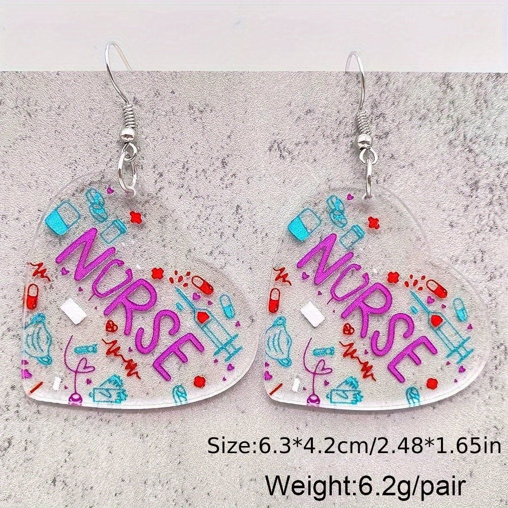 Conversation Heart Earrings, Valentines Dangles Earrings