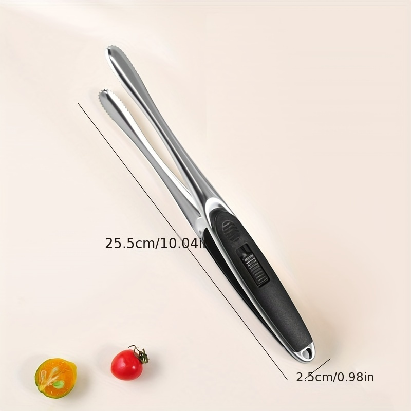 stainless steel kitchen tongs for barbecue commercial grade high temperature resistant   metal cooking tongs for grilling steak bread multipurpose bbq tool details 5