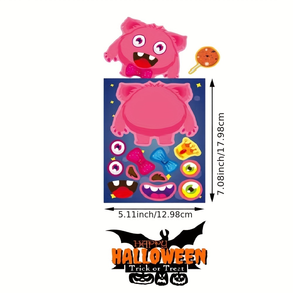 Halloween Stickers Cartoon Stickers Monster Puzzles Diy - Temu