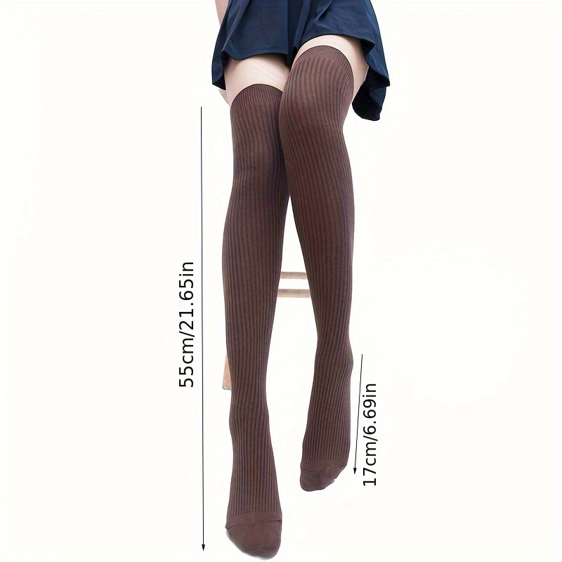 Women's Knee High Knitted Stockings Solid Comfort Outdoor Socks