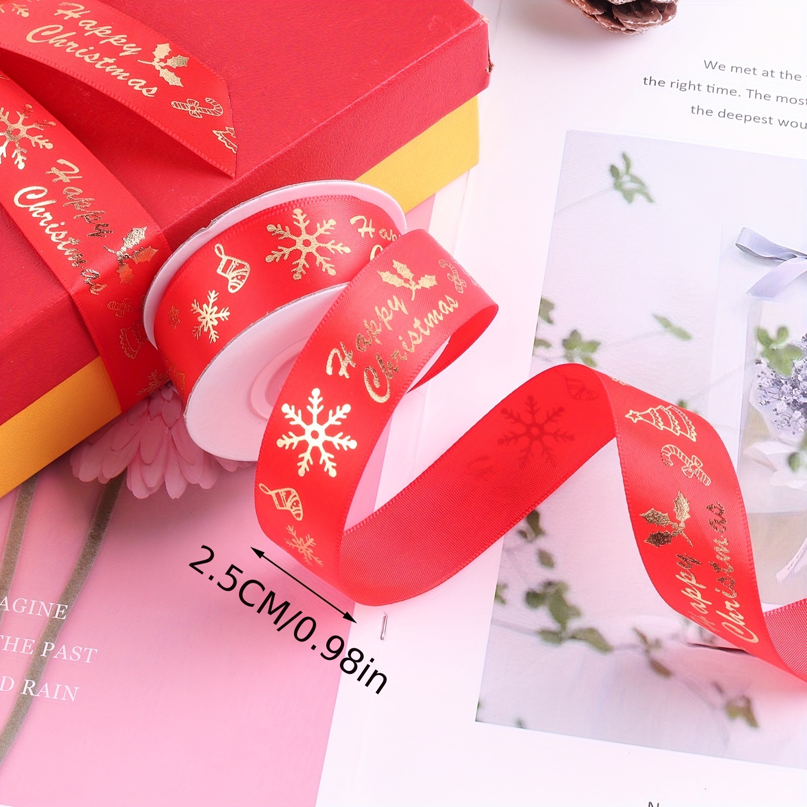 1 Roll Silk Satin Ribbon Wedding Decoration Party Gift Wrap Accessories  Packing Material Diy Bow Craft Decor Christmas Decor Supplies - Home &  Kitchen - Temu