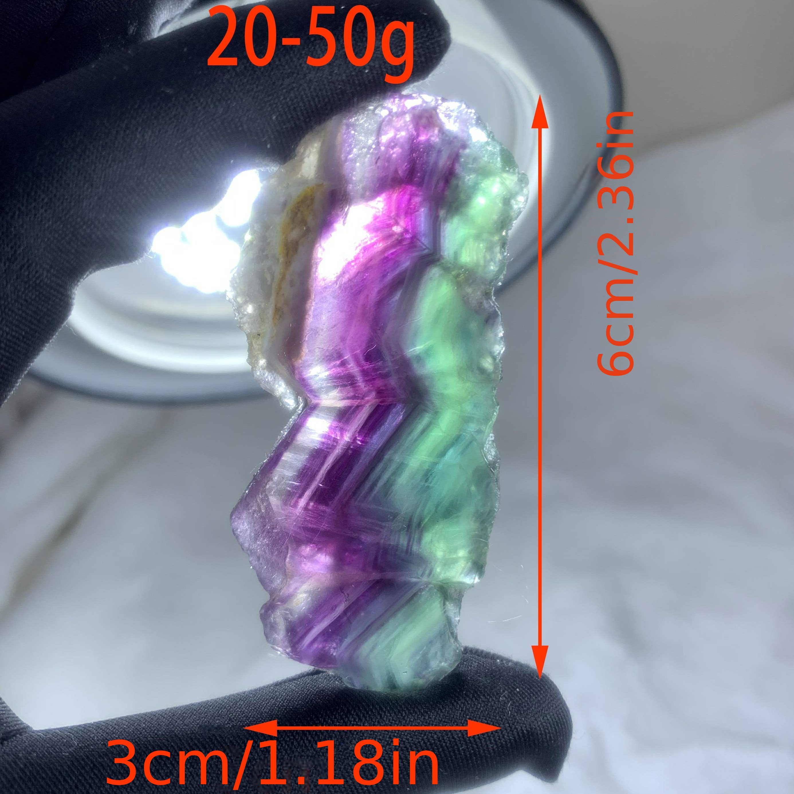Natural Rainbow Fluorite Slices for Home Decor & Healing