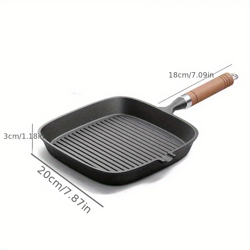  Small Skillet, Durable Cast Iron Flat Bottom Frying Pan Nonstick  Evenly Heated for Home (20cm): Home & Kitchen
