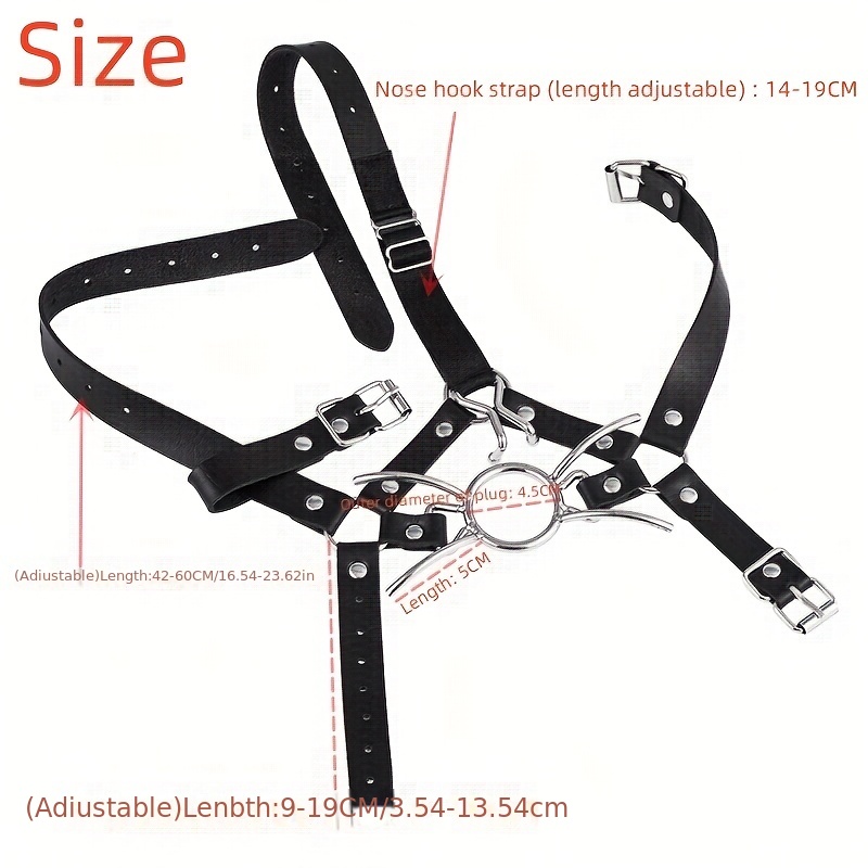 Stainless Steel Claw Hook Mouth Spreader,Leather Spider Gag Head Harness  Bondage,Adult Sex Toys