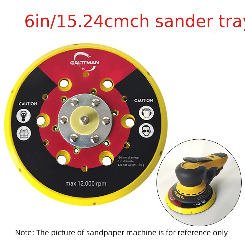 6 inch pneumatic sandpaper machine tray base for   electric grinder 150mm barbed hook sticky disc pad with fiber backing nylon material red   for easy identification