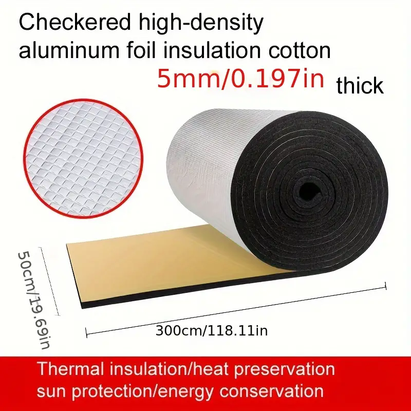 Grid Aluminum Foil Back Adhesive Insulation Cotton High - Temu