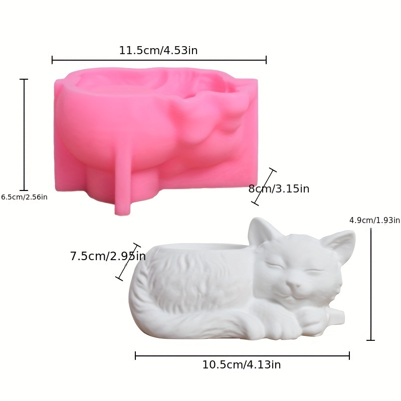 Cute Kitten Plant Flower Pot Mold Cat Succulent Plant Flowerpot Concrete Mold Home Decor Gypsum Mould