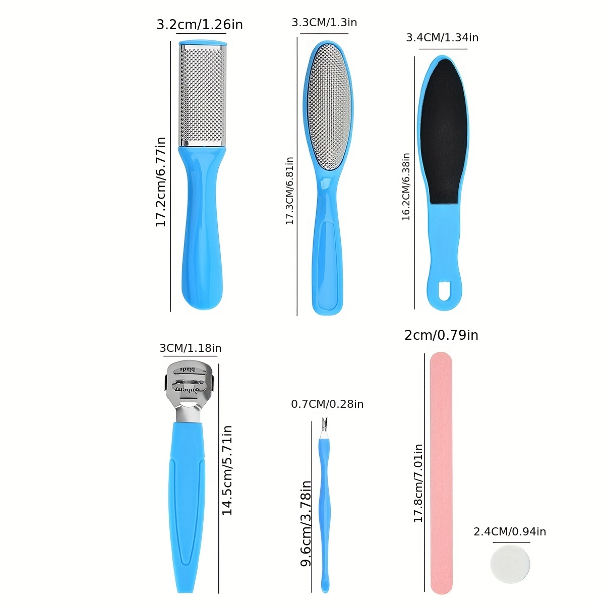 7 In 1 Pedicure Tools Set Professional Dead Skin Remover Kit Callus Remover  Foot Care Set For Women Men