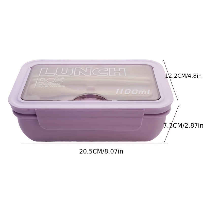 Eazy Kids - 2 Compartment Lunch Box w/ Utensils 1100ml - Purple