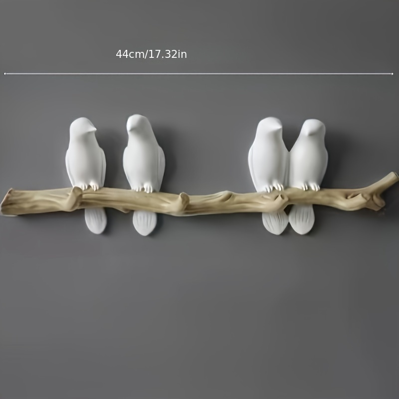 TEMU 1pc Crochet Mural en Résine Art Déco d'Oiseau - Pas d'Électricité , Plumes, Générale pour le Rangement de Clés et de Manteaux, Solution de