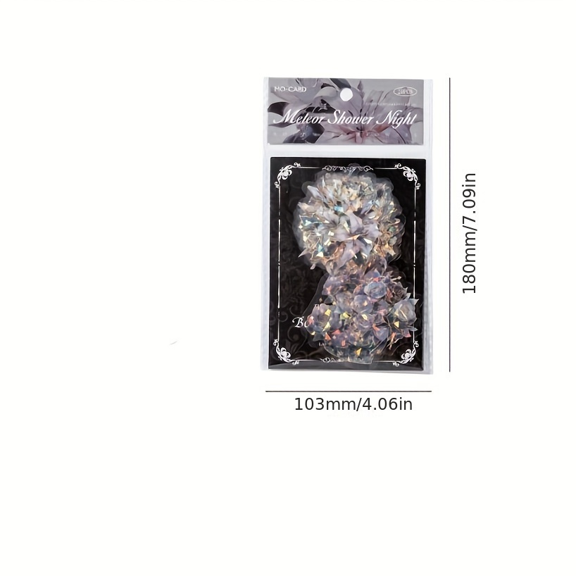 Crystal Pet 3d Laser Sticker Pack Borderless Floral Series - Temu
