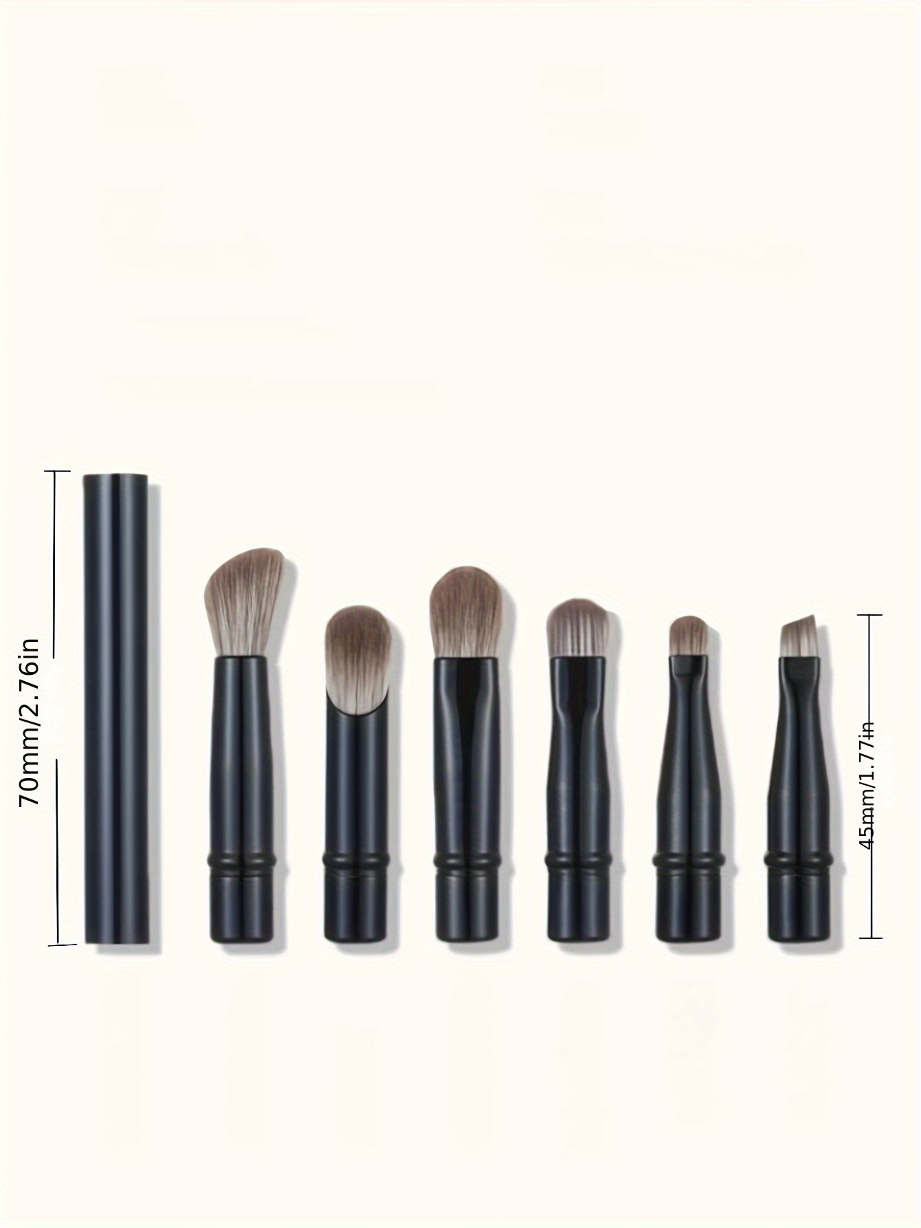 6pcs mini travel makeup brush set with detachable aluminum tubes portable eye brushes and storage case for clean hygiene   girls and women Product details 5