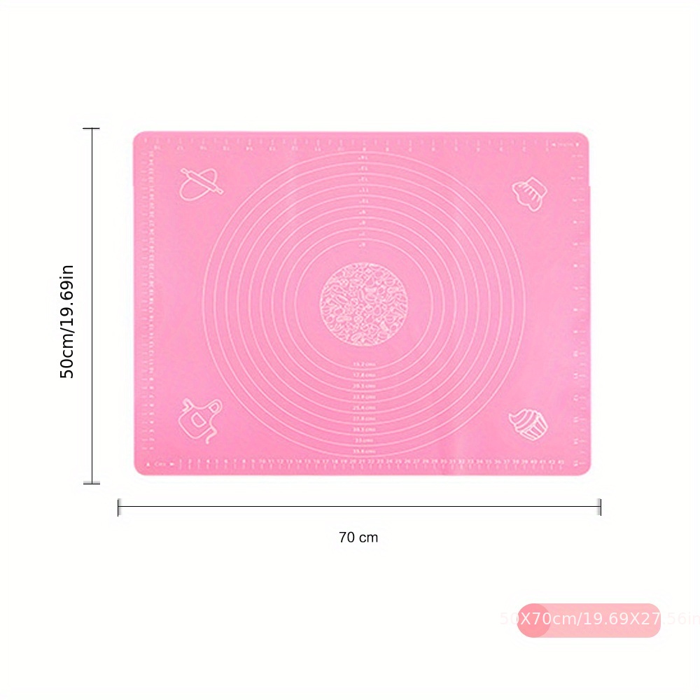 1pc Silicone Kneading Pad, Pink Silicone Multifunctional Pastry