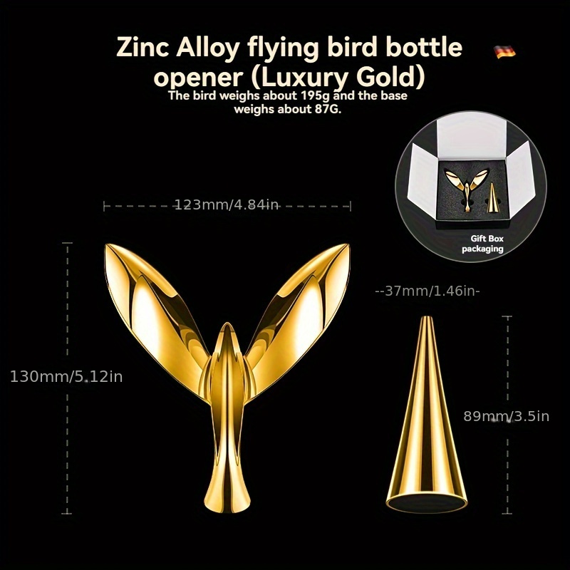 Custom Zinc Alloy Golden Plated Metal Wine Bottle Cap
