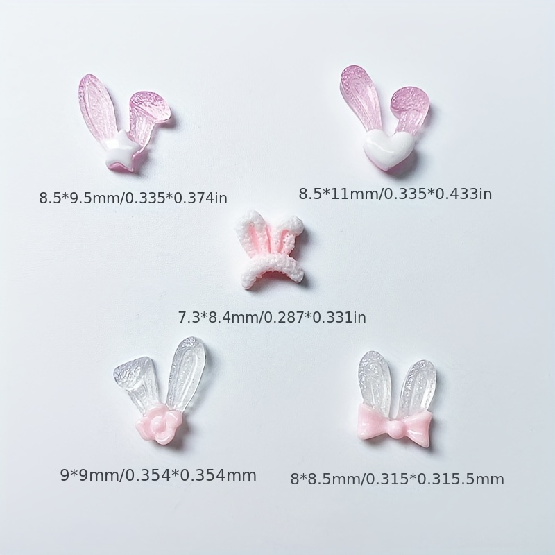 10pcs Rabbit Ears Shapes Nail Art Charms Cute Nail Charms Alloy