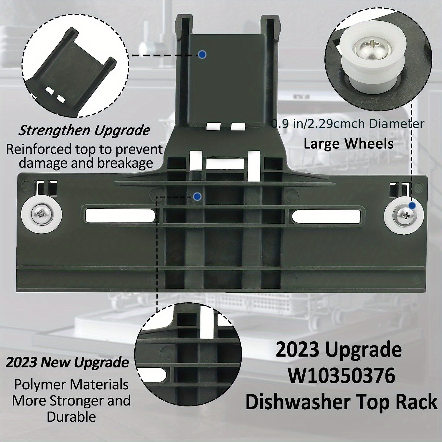 Upgraded W10350376 Dishwasher Top Rack Adjuster Part Repair Kit With  W10195840 & W10195839 & W10250160 & W10508950 Upper Parts Replacement For  Kenmore Kitchenaid Dishwasher - Temu