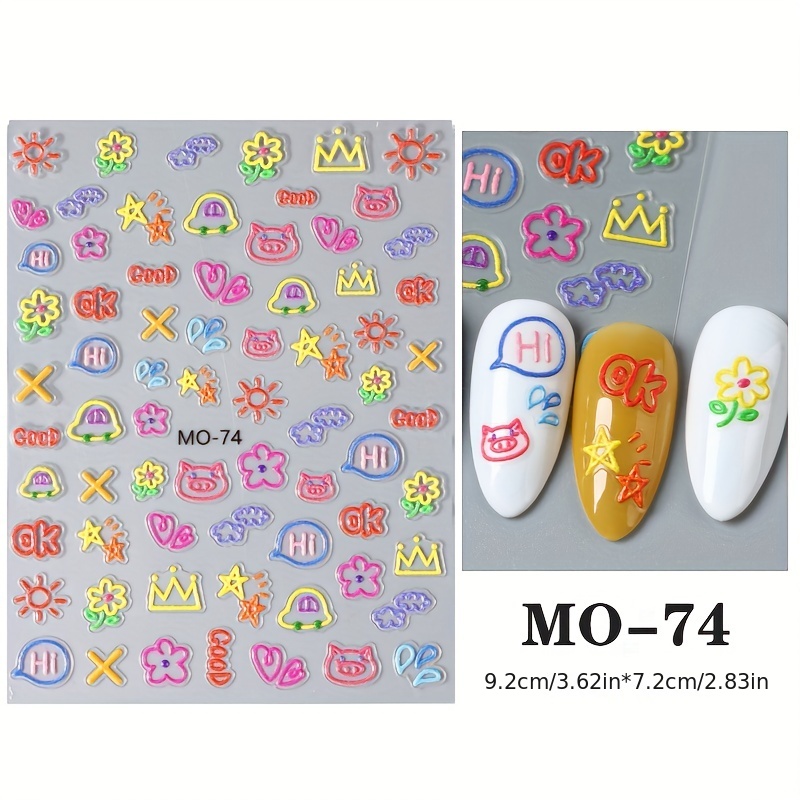 Smiley Face Nail Art Stickers