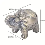 1pc elegant elephant zinc alloy ashtray for home decor and smoking creative and durable metal smoking accessory details 2