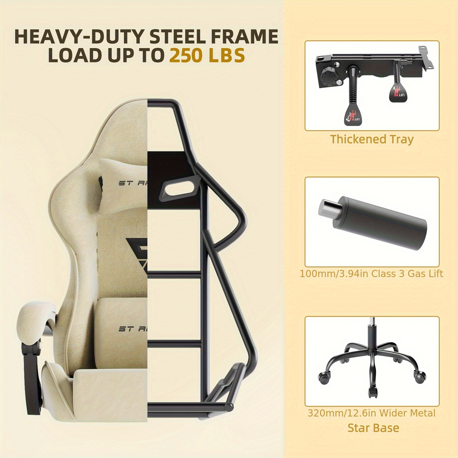 Velvet Fabric Ergonomic Gaming Chair with Footrest And Massage, Reclining Computer Gamer Chair for Adult And Teens, Racing Style PC Home Office Video Game Chair