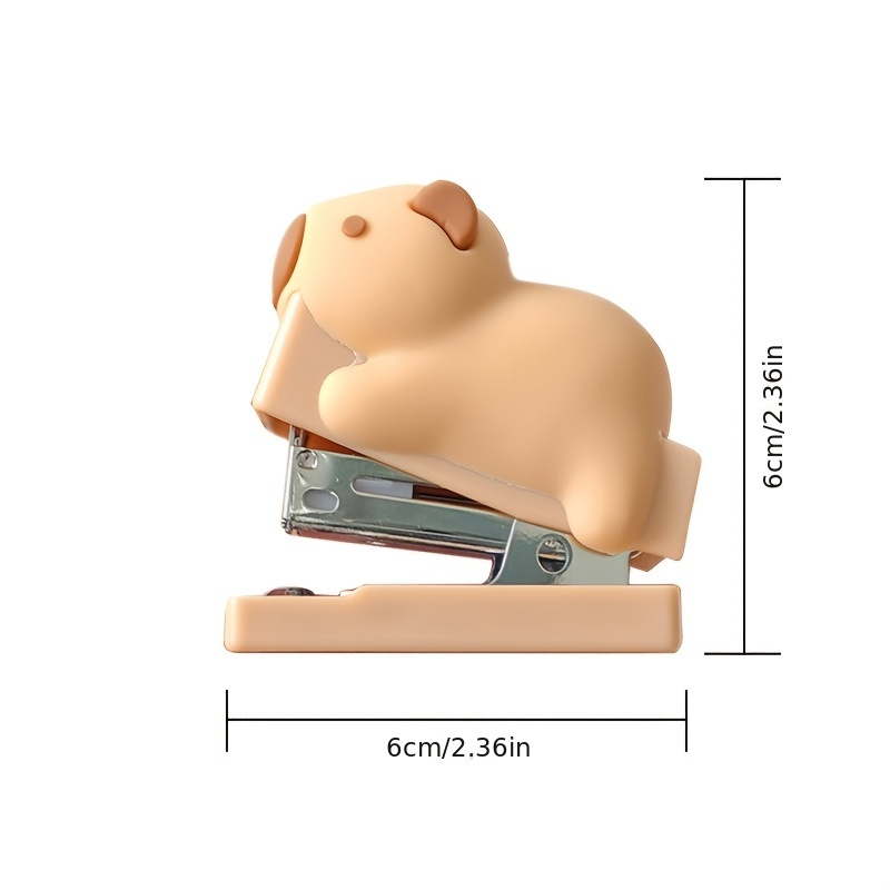 TEMU Capybara Stapler Set, Mini Manual Stapler For Students And Office Use, Office Supplies, School Supplies, Compact Stapler, Durable Stapler,
