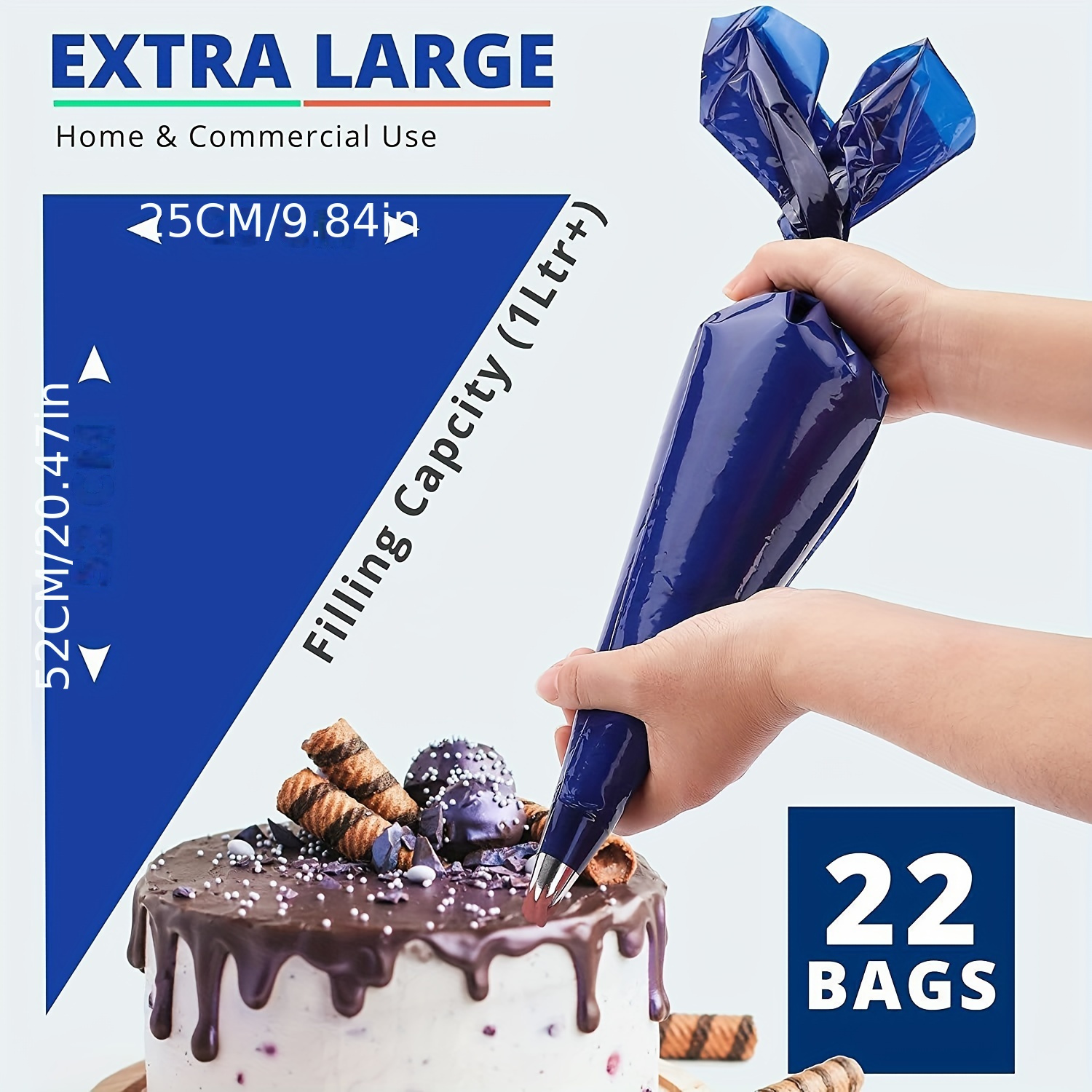 22pcs Piping Bags and Tips,DIY Cake Decorating Supplies Kit