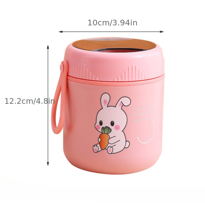 Stainless Steel Insulated Breakfast Cup w/ Cover, Spoon & Handle