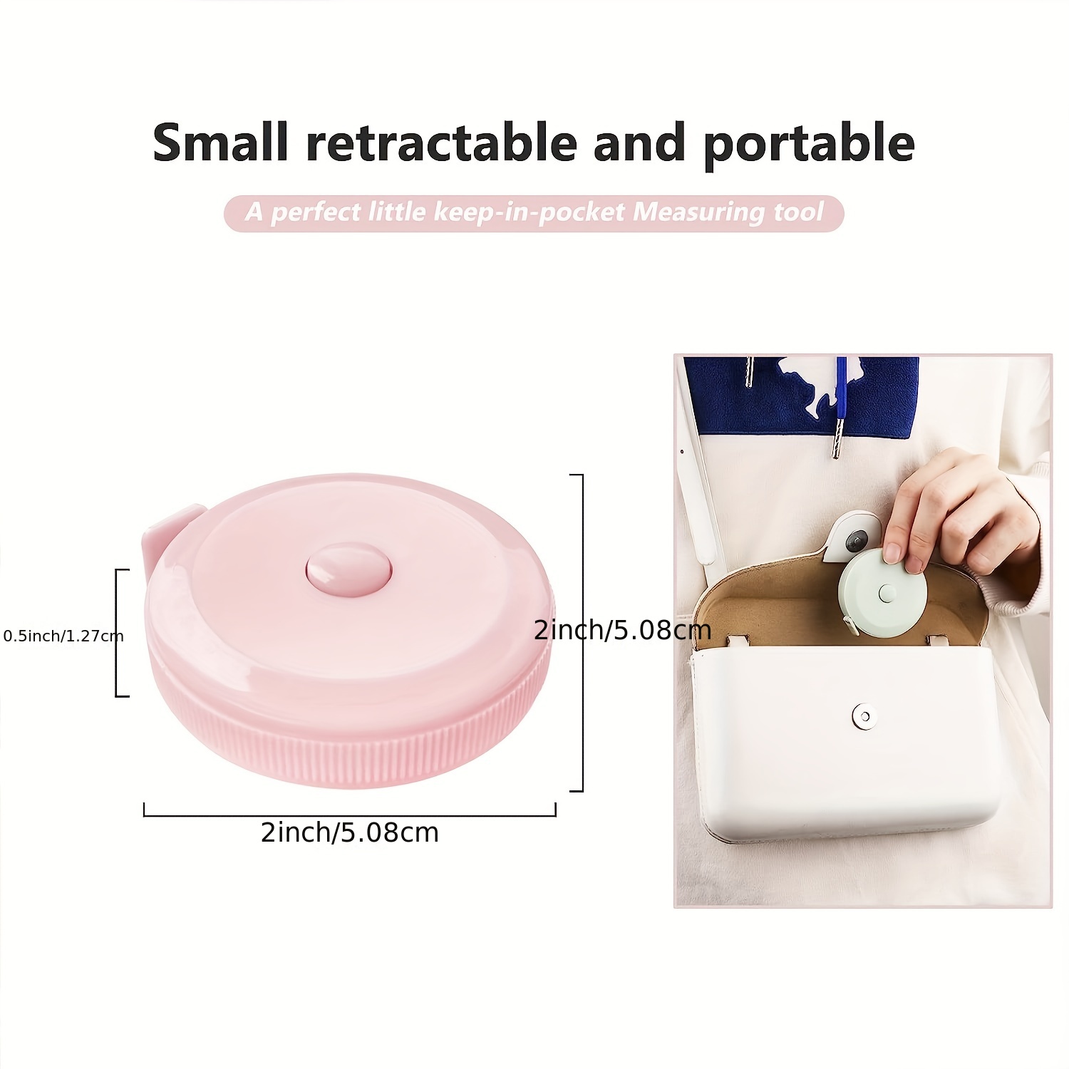 1pc Pink Mini Soft Tape Measure, Automatic Retractable Plastic Measuring  Tape For Body Measurement And Tailor Sewing