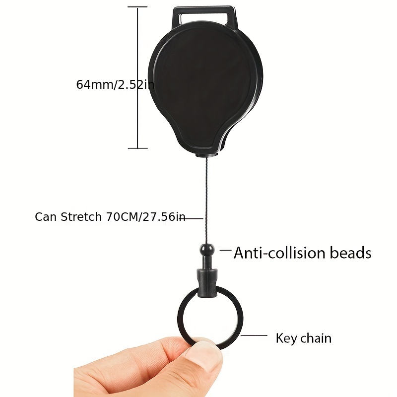 1pc Mini Retractable Key Chain, Metal Badge Reel ID Card Holder, Portable Anti-lost Anti-theft Keychain Key Ring