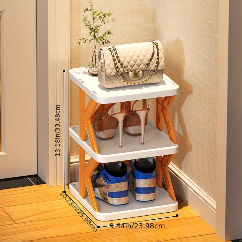 1pc Orange 9-layer Simple Shoe Rack, Multi-layer Combination For Freely  Placing Shoes Storage Organizer, Space Saving Small Shelf